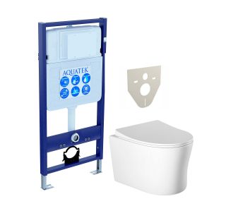 Комплект унитаза с инсталляцией Aquatek Set Aquatek Ника инсталляция Standard INS-0000012 унитаз Ника AQ2009-00 с тонким сиденьем soft-close